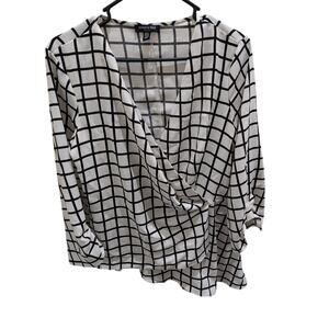 Kenneth Cole Women's Size 10 Medium Black Label Blouse Tunic Top Shirt EUC